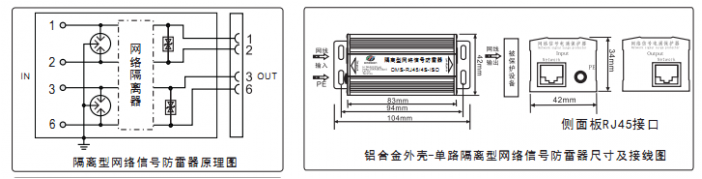 百兆網(wǎng)絡信號防雷器